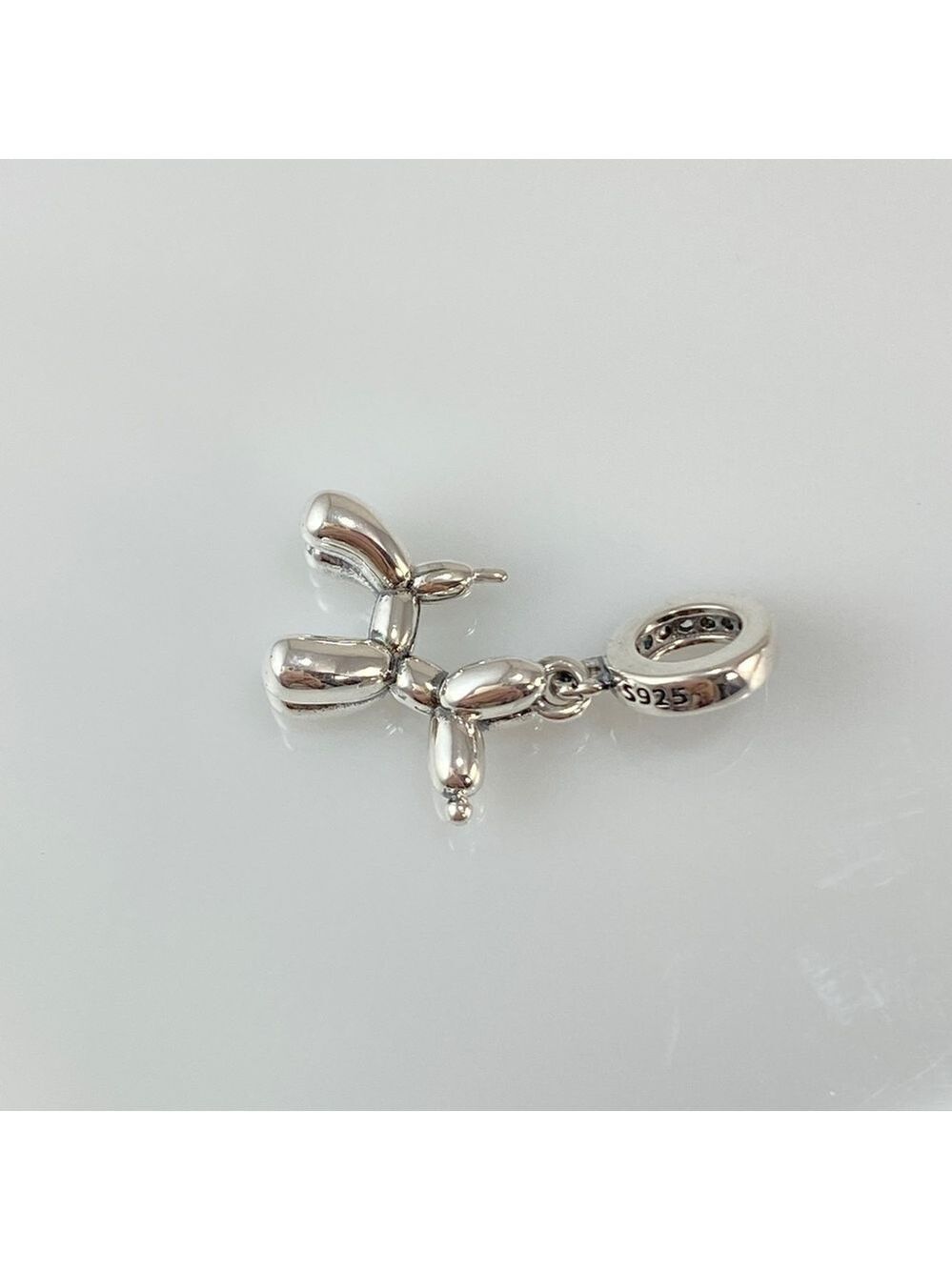 Sterling Silver Balloon Dog Dangle Charm - Picture 6 of 12